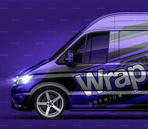Volkswagen Crafter Medium High Roof L1H2 2019 glossy finish - all sides Car Mockup Template.psd
