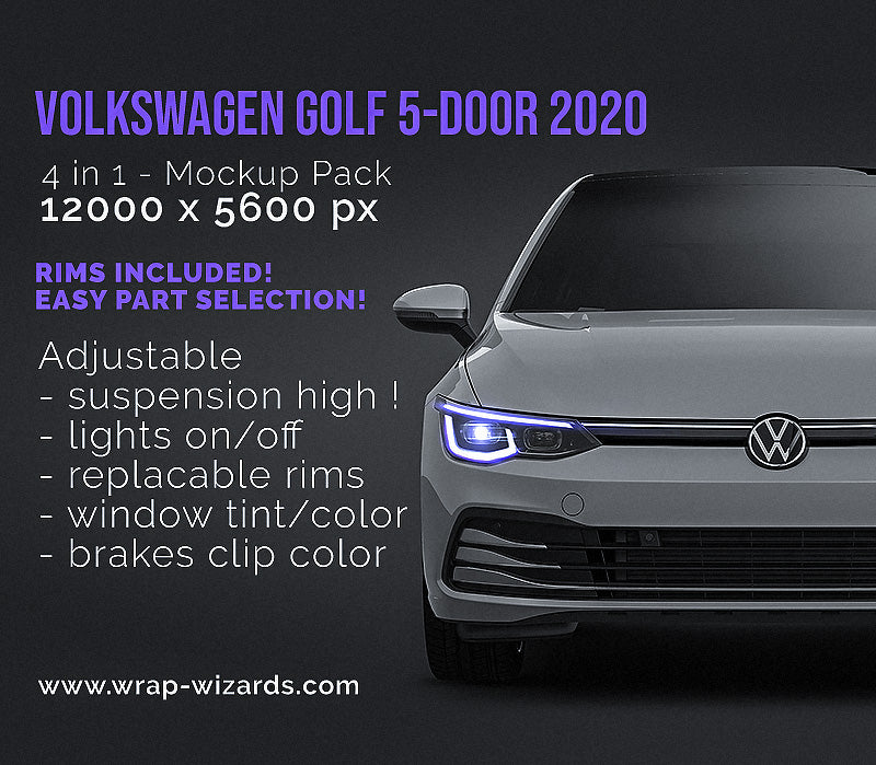 Volkswagen Golf MK8 VIII 5-door 2020 - Car Mockup