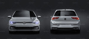Volkswagen Golf MK8 5-door 2020 glossy finish - all sides Car Mockup Template.psd