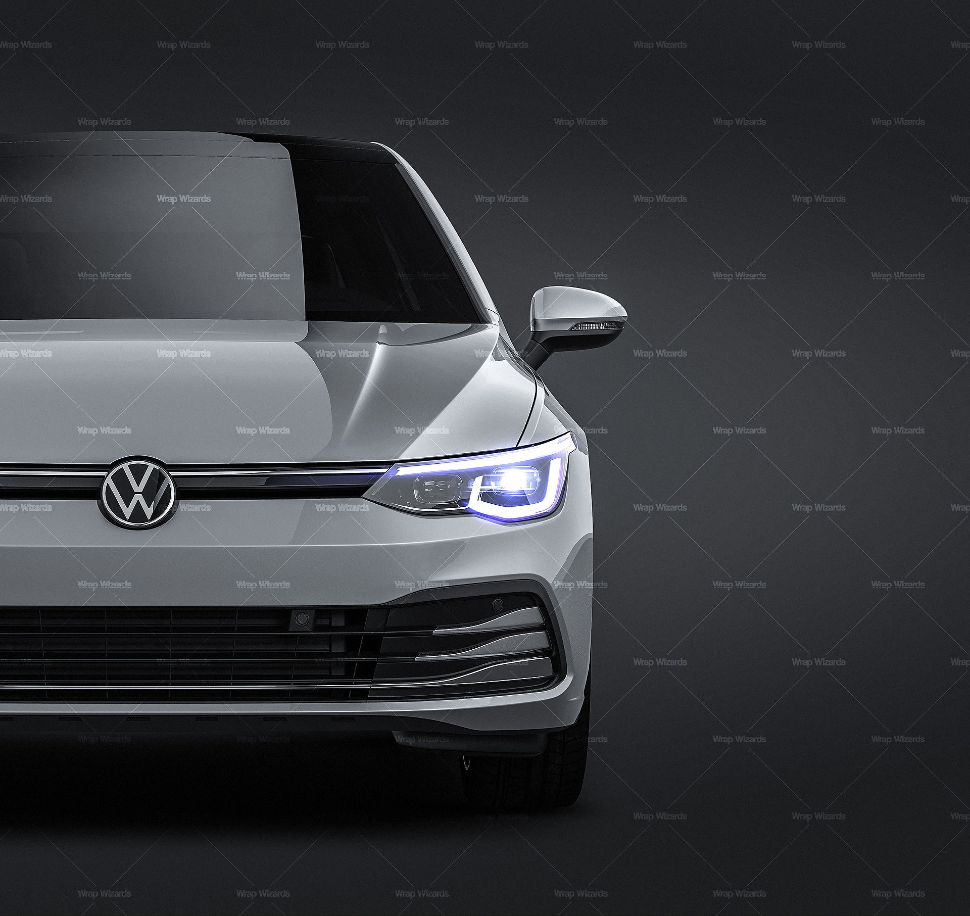 Volkswagen Golf MK8 5-door 2020 glossy finish - all sides Car Mockup Template.psd