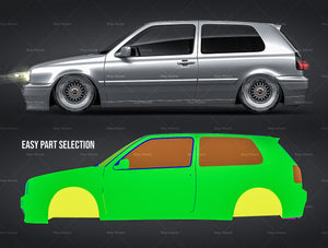 Volkswagen Golf MK3 GTI glossy finish - all sides Car Mockup Template.psd