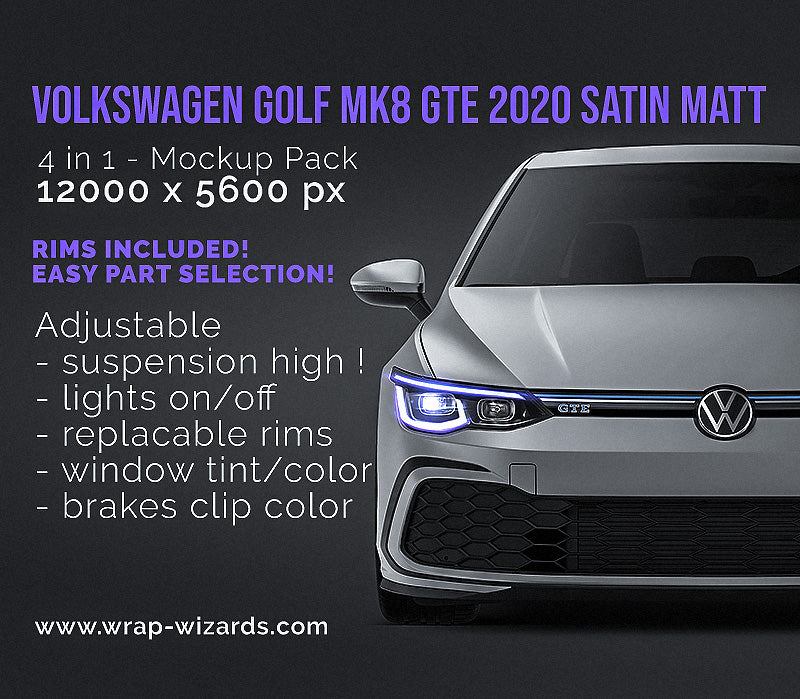Volkswagen Golf MK8 VIII GTE 2020 5-door - Car Mockup