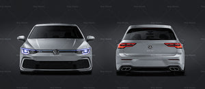 Volkswagen Golf MK8 GTE 2020 satin matt finish - all sides Car Mockup Template.psd