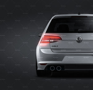 Volkswagen Golf VII R 2014 satin matt finish - all sides Car Mockup Template.psd