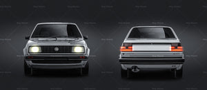 Volkswagen Jetta 1984 glossy finish - all sides Car Mockup Template.psd