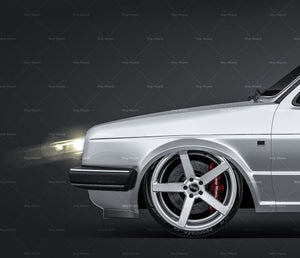 Volkswagen Jetta 1984 glossy finish - all sides Car Mockup Template.psd