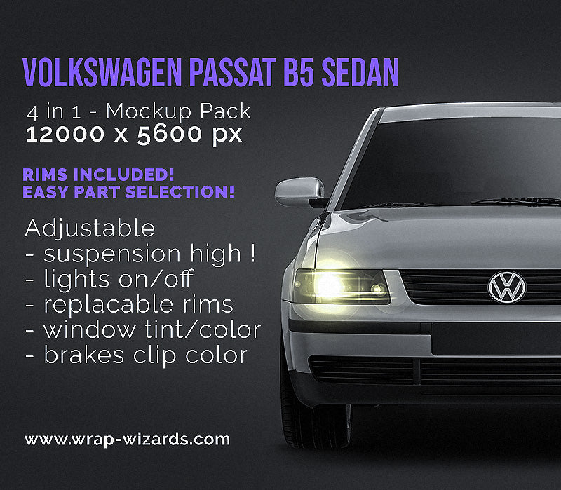 Volkswagen Passat B5 Sedan - Car Mockup
