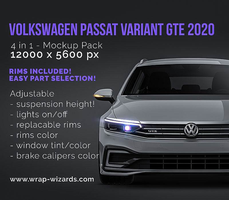 Volkswagen Passat Variant GTE 2020 - Car Mockup