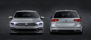 Volkswagen Passat Variant GTE 2020 glossy finish - all sides Car Mockup Template.psd