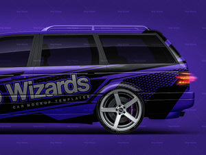 Volkswagen Passat B3 Variant 1988 glossy finish - all sides Car Mockup Template.psd