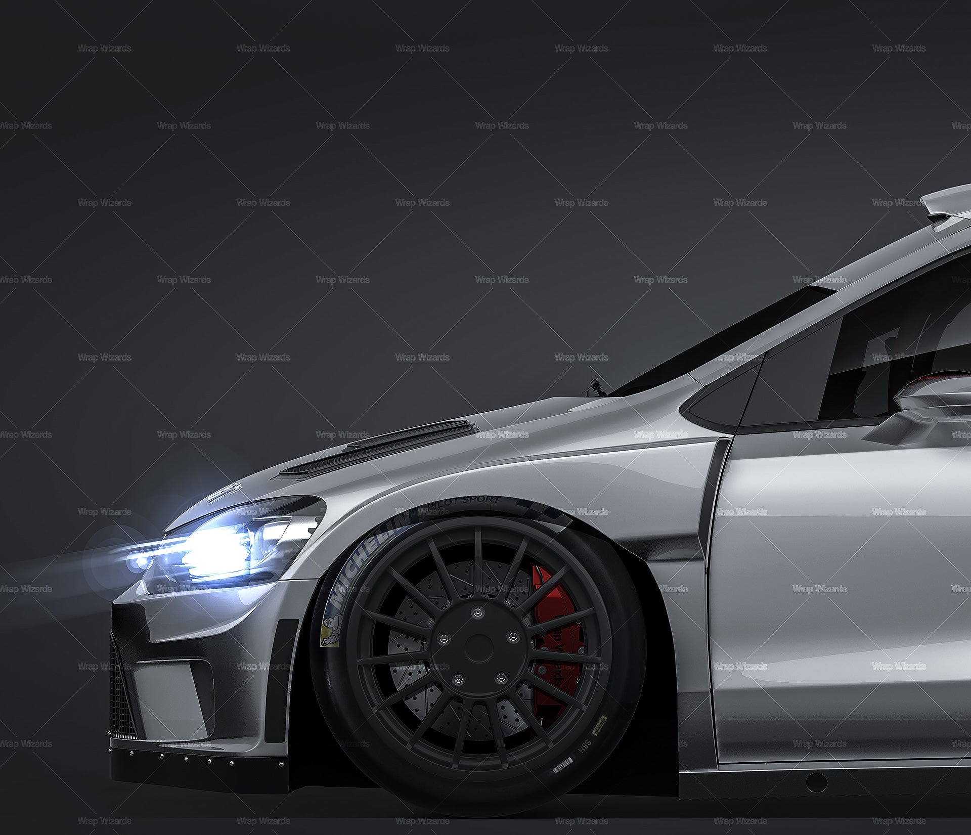 Volkswagen Polo R WRC 2018 glossy finish - all sides Car Mockup Template.psd