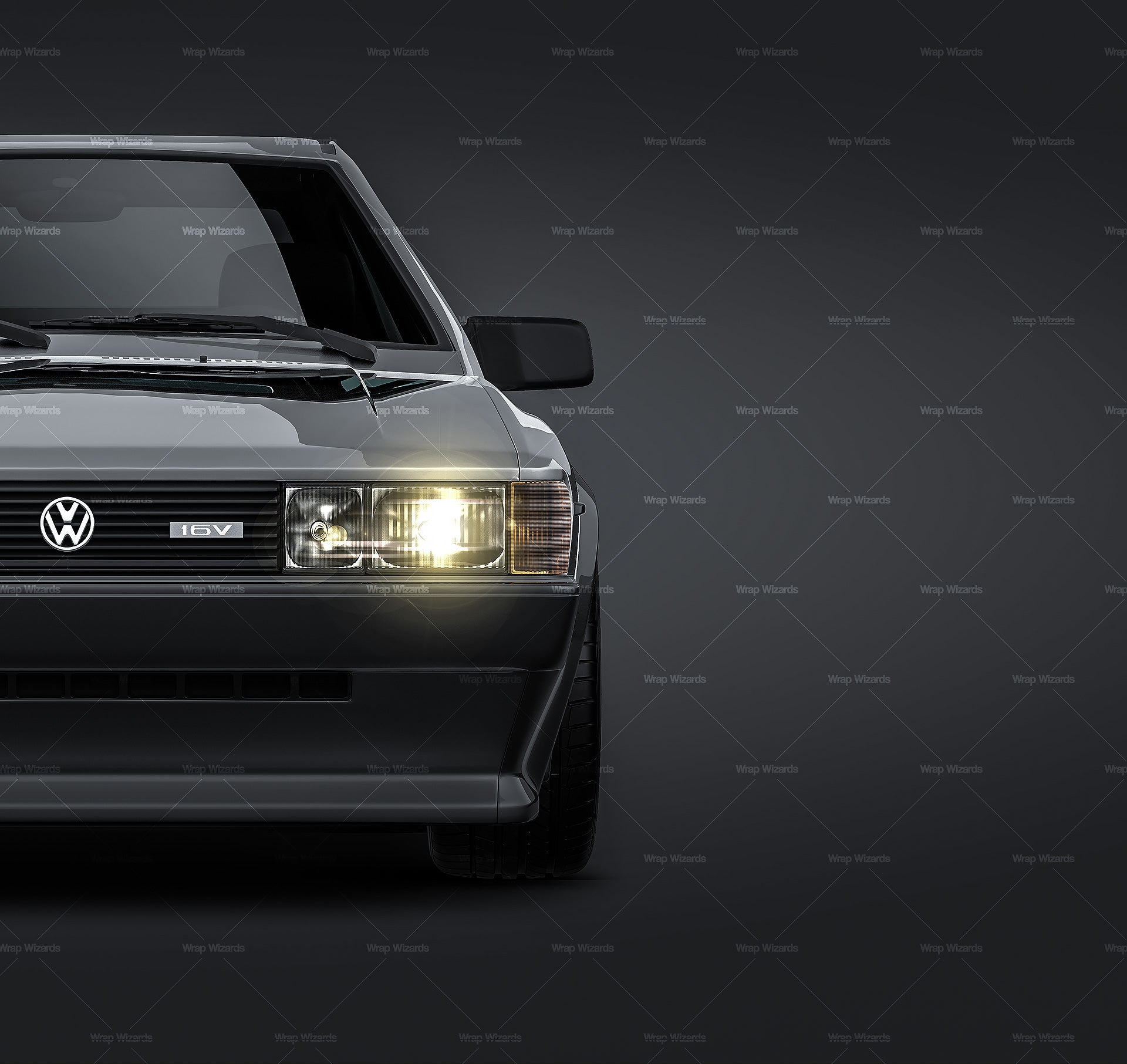 Volkswagen Scirocco MK2 1987 glossy finish - all sides Car Mockup Template.psd