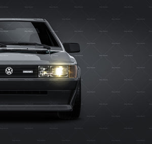Volkswagen Scirocco MK2 1987 glossy finish - all sides Car Mockup Template.psd