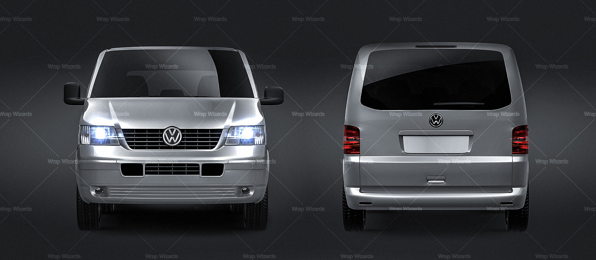 Volkswagen Transporter T5 glossy finish - all sides Car Mockup Template.psd