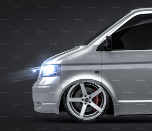 Volkswagen Transporter T5 glossy finish - all sides Car Mockup Template.psd