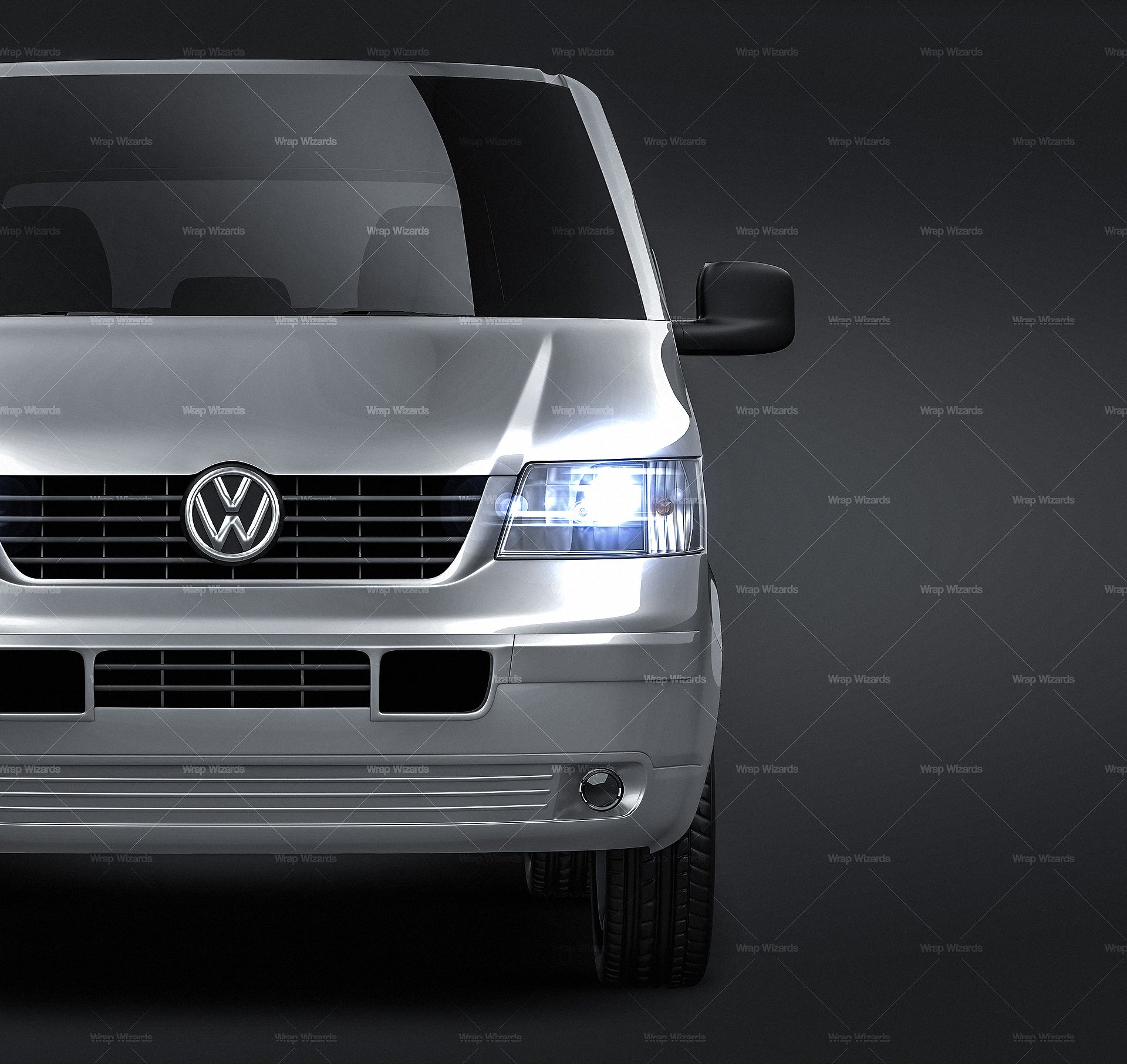 Volkswagen Transporter T5 glossy finish - all sides Car Mockup Template.psd