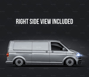 Volkswagen Transporter T6.1 L2H1 2021 panel van glossy finish - all sides Car Mockup Template.psd