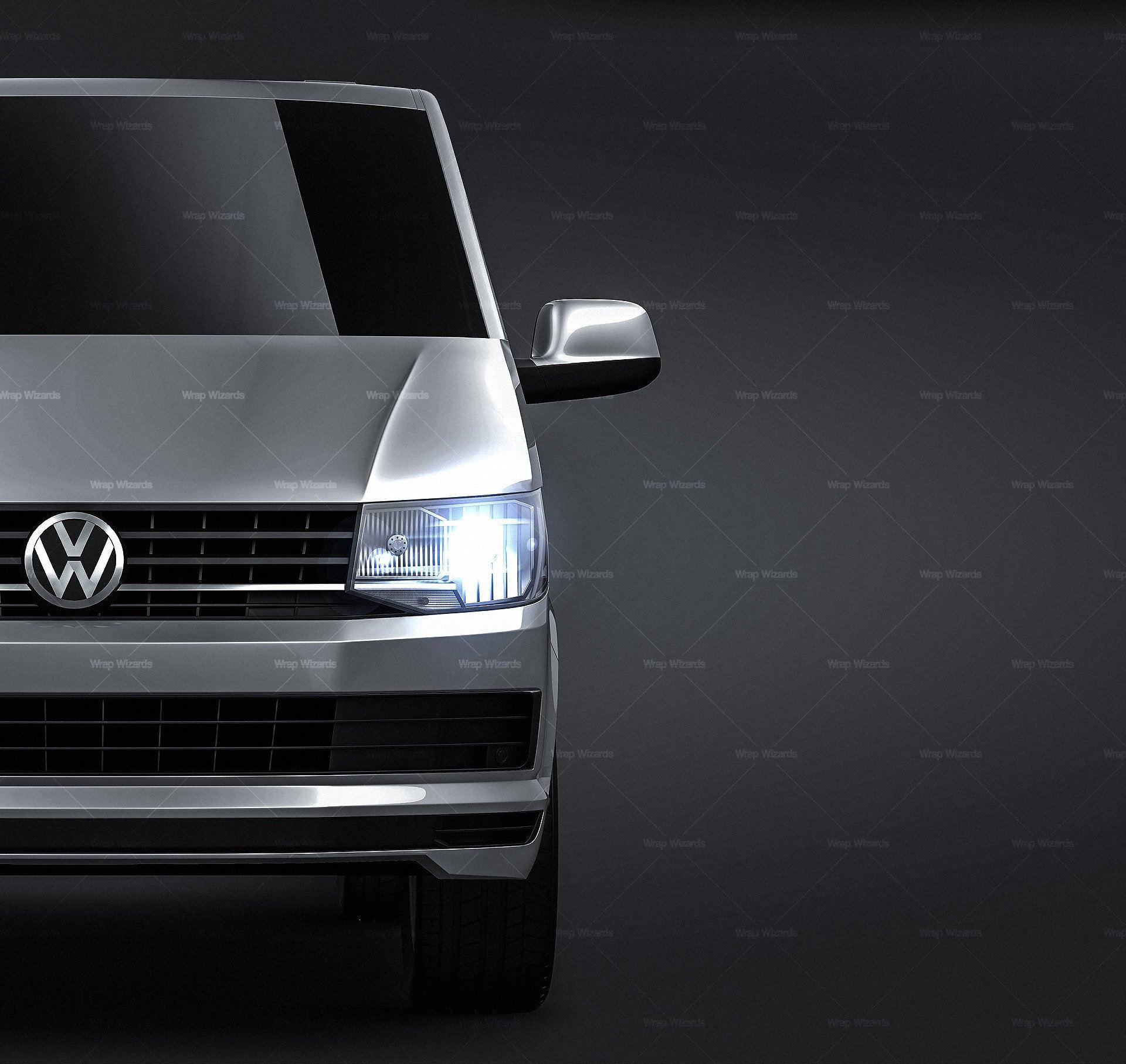 Volkswagen Transporter T6 2016 glossy finish - all sides Car Mockup Template.psd