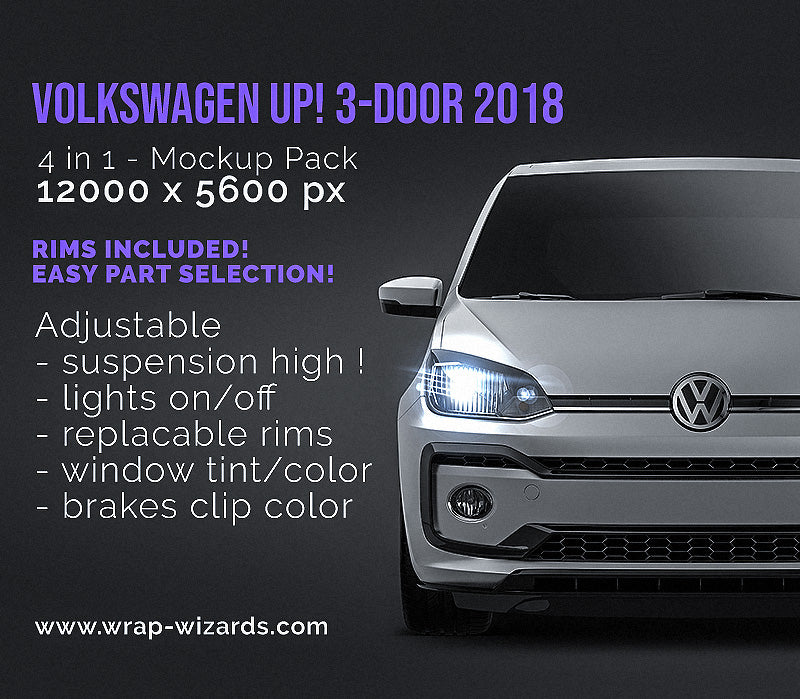 Volkswagen UP! 3-door 2018 - Car Mockup