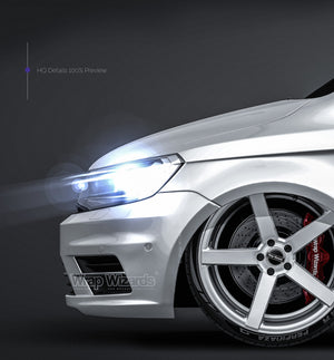 Volkswagen Caddy Passenger 2016 glossy finish - all sides Car Mockup Template.psd
