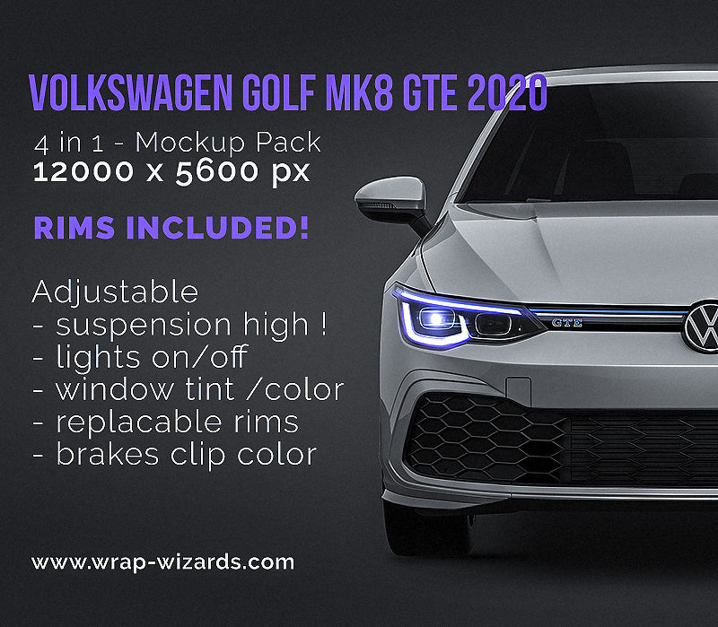Volkswagen Golf MK8 VIII GTE 2020 - Car Mockup
