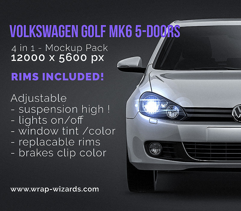 Volkswagen Golf MK6 VI 5-doors - Car Mockup
