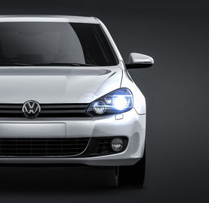 Volkswagen Golf MK6 5-doors glossy finish - all sides Car Mockup Template.psd