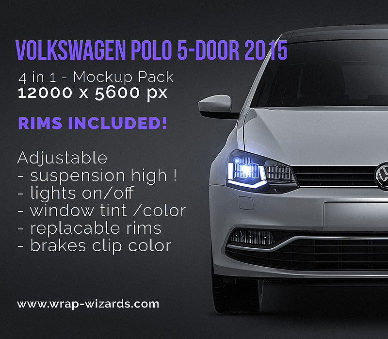 Volkswagen Polo 5-door 2015 - Car Mockup