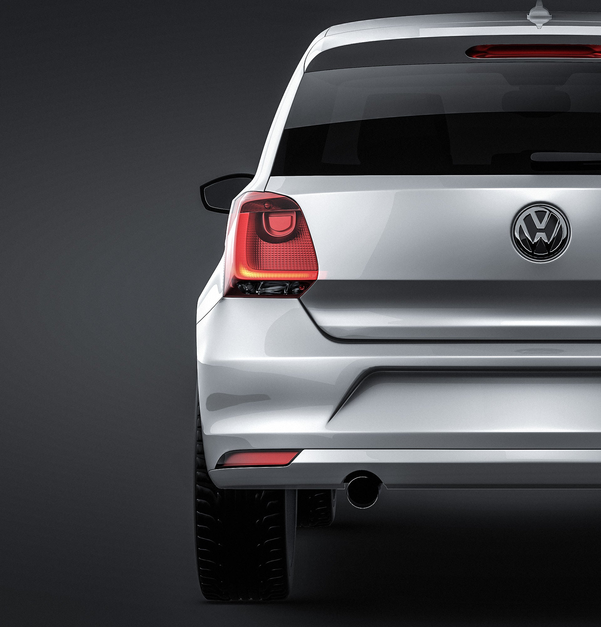 Volkswagen Polo 5-door 2015 glossy finish - all sides Car Mockup Template.psd