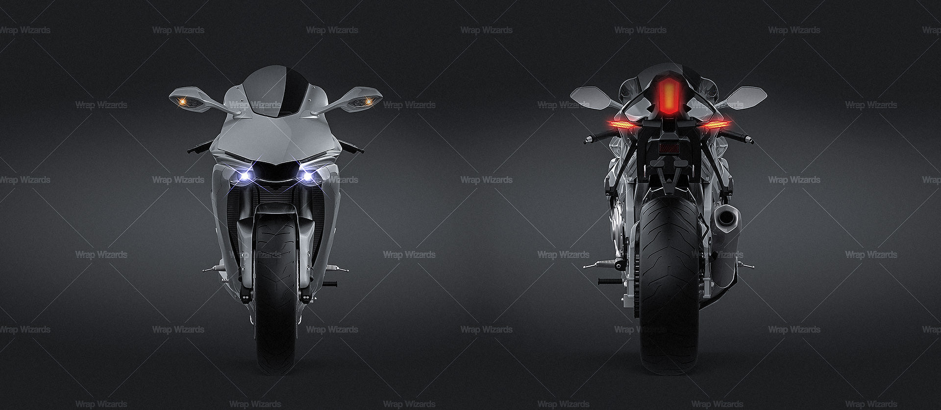 Yamaha R1 2015 glossy finish - all sides Motorcycle Mockup Template.psd