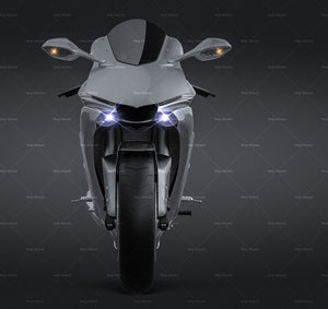 Yamaha R1 2015 glossy finish - all sides Motorcycle Mockup Template.psd