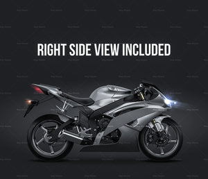 Yamaha YZF-R6 2009 glossy finish - all sides Motorcycle Mockup Template.psd