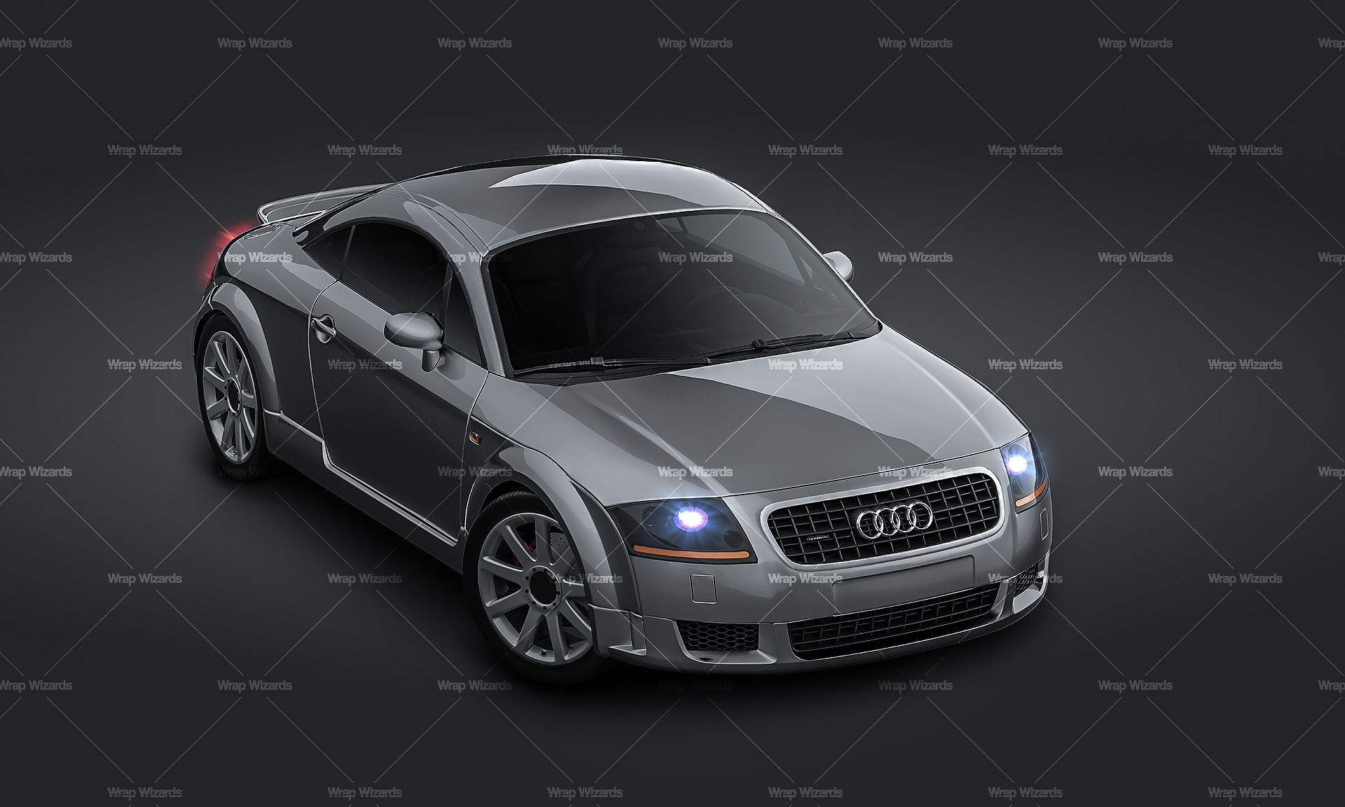 3/4 VIEW - Audi TT Coupe 2004 glossy finish - Car Mockup Template.psd
