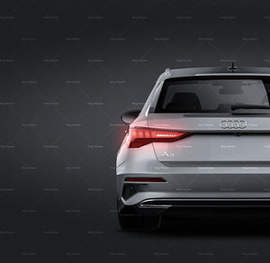 Audi A3 Sportback 2020/2021 glossy finish - all sides Car Mockup Template.psd