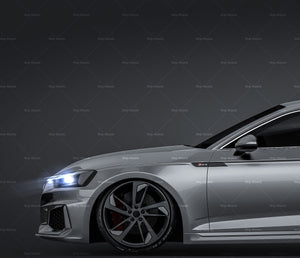 Audi RS5 2018 glossy finish - all sides Car Mockup Template.psd