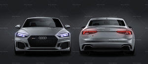 Audi RS5 2018 satin matt finish - all sides Car Mockup Template.psd