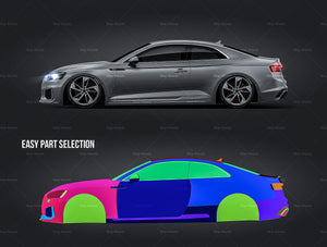 Audi RS5 2018 satin matt finish - all sides Car Mockup Template.psd