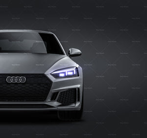 Audi RS5 2018 satin matt finish - all sides Car Mockup Template.psd