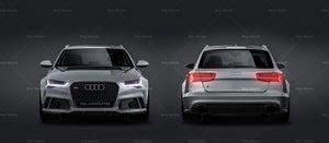 Audi RS6 Avant 2015 glossy finish - all sides Car Mockup Template.psd