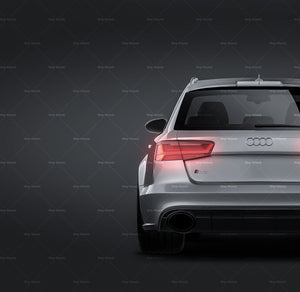Audi RS6 Avant 2015 glossy finish - all sides Car Mockup Template.psd