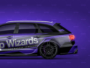 Audi RS6 Avant 2015 glossy finish - all sides Car Mockup Template.psd