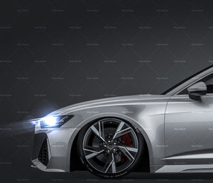 Audi RS6 Avant 2020 glossy finish - all sides Car Mockup Template.psd