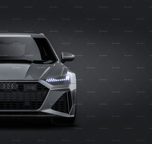Audi RS6 Avant 2020 glossy finish - all sides Car Mockup Template.psd