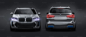 BMW iX3 satin matt finish - all sides Car Mockup Template.psd