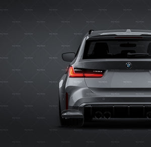 BMW M3 Competition Touring G81 2022 glossy finish - all sides Car Mockup Template.psd