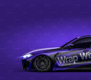 BMW M3 Competition Touring G81 2022 glossy finish - all sides Car Mockup Template.psd