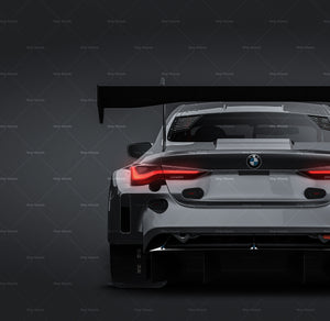BMW M4 GT3 2023 glossy finish - all sides Car Mockup Template.psd