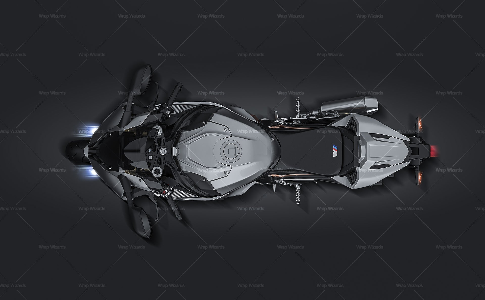 BMW S1000RR 2019 glossy finish - all sides Motorcycle Mockup Template.psd