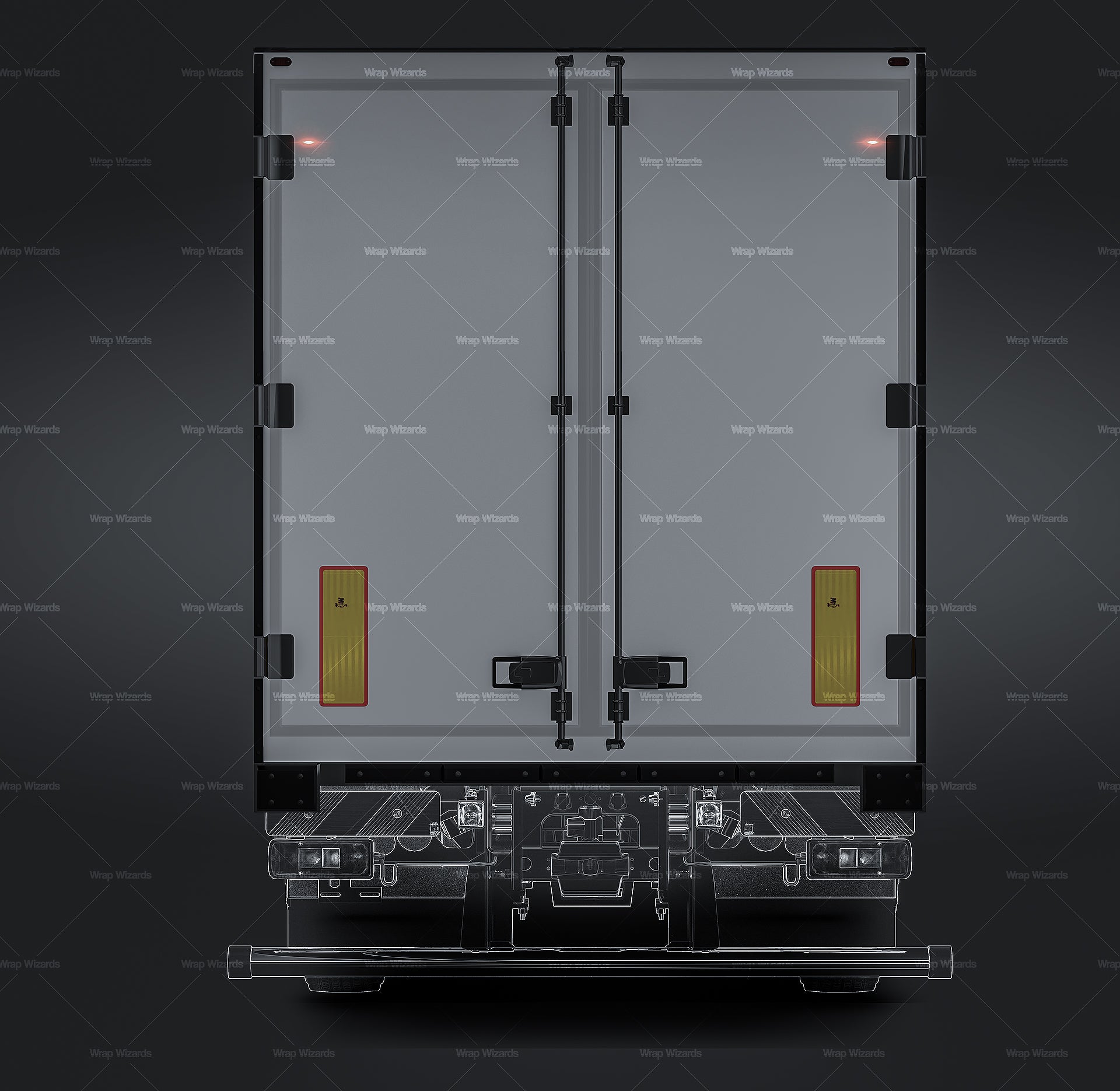 Box body for truck satin matt finish - all sides Mockup Template.psd