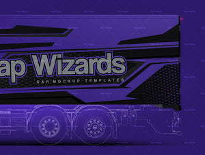 Box body for truck satin matt finish - all sides Mockup Template.psd